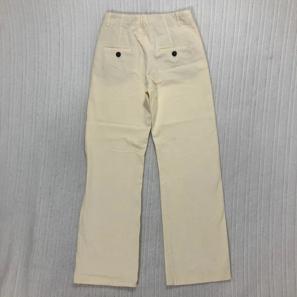 Zara Women's‎ Cream Tailored Trousers XS Straight Leg Dress Pants
